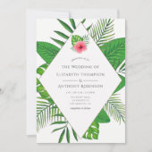Waterverf Tropisch strand bruiloft Kaart (Voorkant)