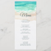 Waterverf Tropisch strand bruiloft Menu (Voorkant)