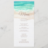 Waterverf Tropisch strand bruiloft Menu (Voorkant)