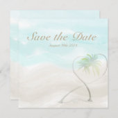 Waterverf Tropisch strand bruiloft Opslaan Datum Save The Date (Voorkant / Achterkant)