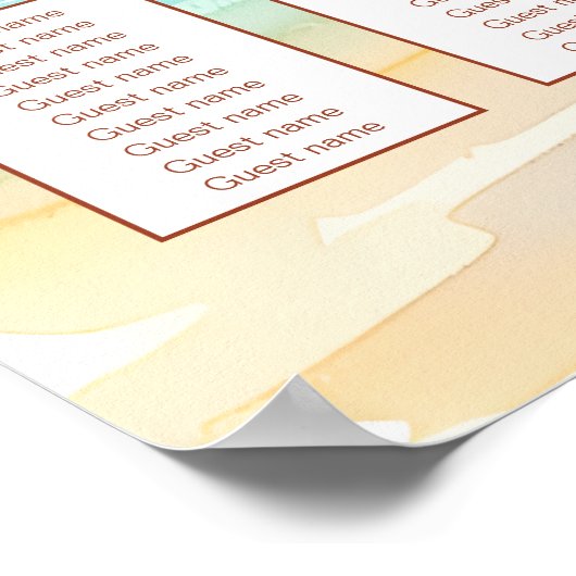 Waterverf Tropisch strand bruiloft Poster (Hoek)