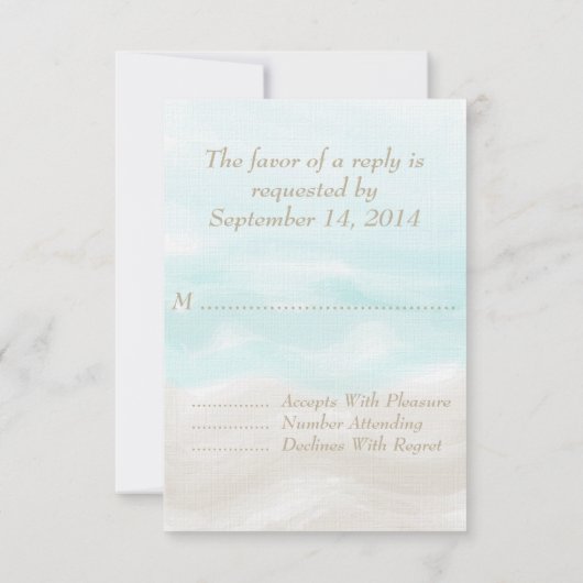 Waterverf Tropisch strand bruiloft RSVP (Achterkant)