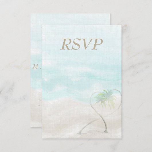 Waterverf Tropisch strand bruiloft RSVP (Voorkant / Achterkant)