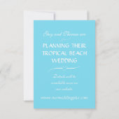 Waterverf Tropisch strand bruiloft Save The Date (Achterkant)