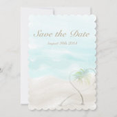 Waterverf Tropisch strand bruiloft Save The Date (Voorkant)