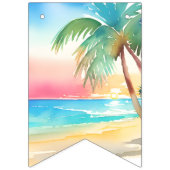 Waterverf Tropisch strand bruiloft Vlaggetjes (Eerste vlag)