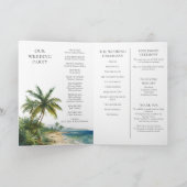 Waterverf Tropisch Strand Elegante Trouwdag Programma (Binnen)