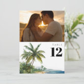 Waterverf Tropisch Strand Foto Tafelnummer (Staand voorkant)