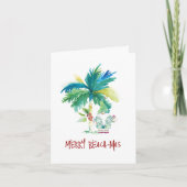 Waterverf Tropisch Strand Gevouwen Kerst Kaarten (Voorkant)