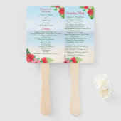 Waterverf Tropisch strand Handwaaier (Voorkant en achterkant)