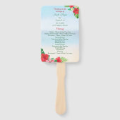 Waterverf Tropisch strand Handwaaier (Voorkant)