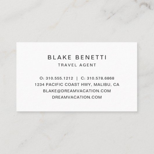 Waterverf Tropisch strand palm Trees Gold Visitekaartje (Achterkant)