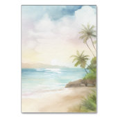 Waterverf Tropisch Strand Palmbomen Bruiloft Kaart (Achterkant)