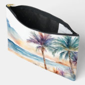 Waterverf tropisch strand, palmbomen etui (Open)