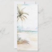 Waterverf Tropisch Strand Palmbomen Trouwmenu (Achterkant)