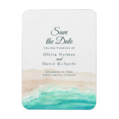 Waterverf Tropisch Strand Save the Date Magneet (Verticaal)