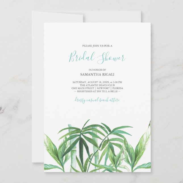 Waterverf Tropisch strand Vrijgezellenfeest (Voorkant)