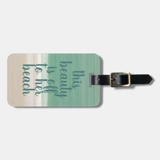 Waterverf Tropisch Turquoise Beach Bagagelabel (Voorkant horizontaal)