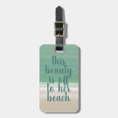 Waterverf Tropisch Turquoise Beach Bagagelabel (Voorkant verticaal)