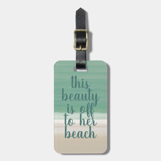 Waterverf Tropisch Turquoise Beach Bagagelabel (Voorkant verticaal)