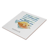 Waterverf TROPISCH VISSERIJBeach MARGATE Tegeltje (Zijkant)