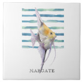 Waterverf TROPISCH VISstrand Tegeltje (Voorkant)