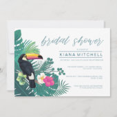 Waterverf Tropisch Vrijgezellenfeest Blauwgroen ID Kaart (Voorkant)