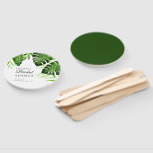 Waterverf Tropisch Vrijgezellenfeest Greenery Scri Handwaaier (Niet-gemonteerd)