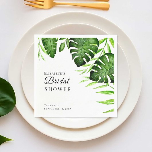 Waterverf Tropisch Vrijgezellenfeest Greenery Scri Servet