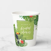 Waterverf Tropisch Vrijgezellenfeest Groene ID577 Papieren Bekers (Achterkant)