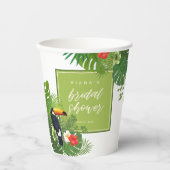 Waterverf Tropisch Vrijgezellenfeest Groene ID577 Papieren Bekers (Voorkant)