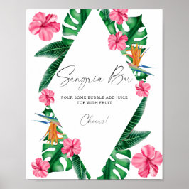 Waterverf tropisch vrijgezellenfeest - Sangria Bar Poster