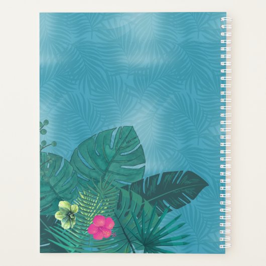 Waterverf Tropisch w/Toucan Wedding Blauwgroen V2  Planner (Achterkant)