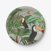 Waterverf Tropisch Woud & Kleurrijke Vogels Papieren Bordje (Voorkant)