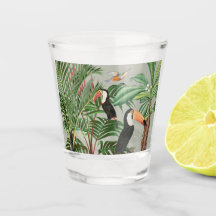 Waterverf Tropisch Woud & Kleurrijke Vogels