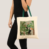 Waterverf Tropisch Woud & Kleurrijke Vogels Tote Bag (Voorkant (product))