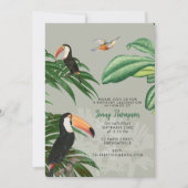 Waterverf Tropisch Woud & Toucan Birds Verjaardag Kaart (Voorkant)
