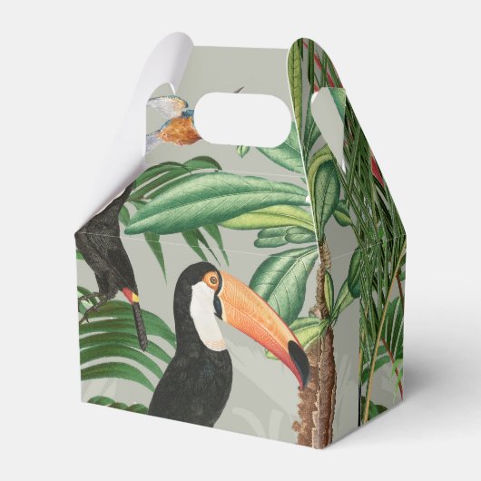 Waterverf Tropisch Woud & Toucan Vogels Bedankdoosjes (Achterkant)
