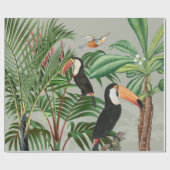 Waterverf Tropisch Woud & Toucan Vogels Cadeaupapier (Vlak)