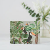 Waterverf Tropisch Woud & Toucan Vogels Feestdagenkaart (Staand voorkant)