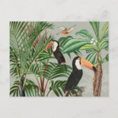 Waterverf Tropisch Woud & Toucan Vogels Feestdagenkaart (Voorkant)