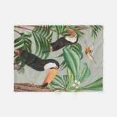 Waterverf Tropisch Woud & Toucan Vogels Fleece Deken (Voorkant (Horizontaal))