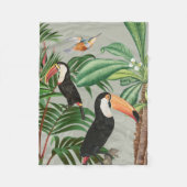 Waterverf Tropisch Woud & Toucan Vogels Fleece Deken (Voorkant)