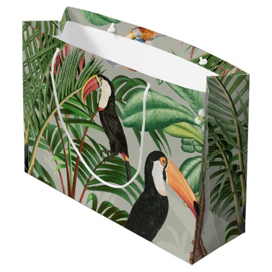 Waterverf Tropisch Woud & Toucan Vogels Groot Cadeauzakje (Achterkant Gekanteld)