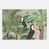 Waterverf Tropisch Woud & Toucan Vogels Inpakpapier Vel (Voorkant 2)