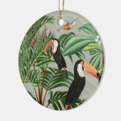 Waterverf Tropisch Woud & Toucan Vogels Keramisch Ornament (Links)