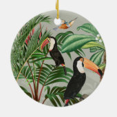 Waterverf Tropisch Woud & Toucan Vogels Keramisch Ornament (Achterkant)