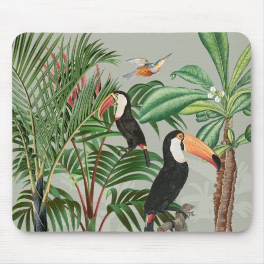 Waterverf Tropisch Woud & Toucan Vogels Muismat (Voorkant)