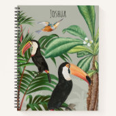 Waterverf Tropisch Woud & Toucan Vogels Notitieboek (Voorkant)