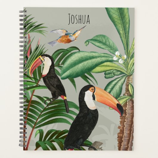 Waterverf Tropisch Woud & Toucan Vogels Planner (Voorkant)